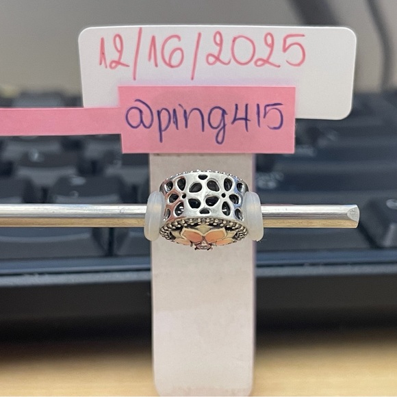 PANDORA Pink Magnolia Flower Charm - Picture 6 of 12